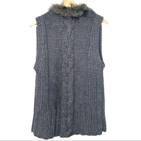 Alfani Vest Wool Alpaca and Faux Fir Trim - Picture 5 of 7